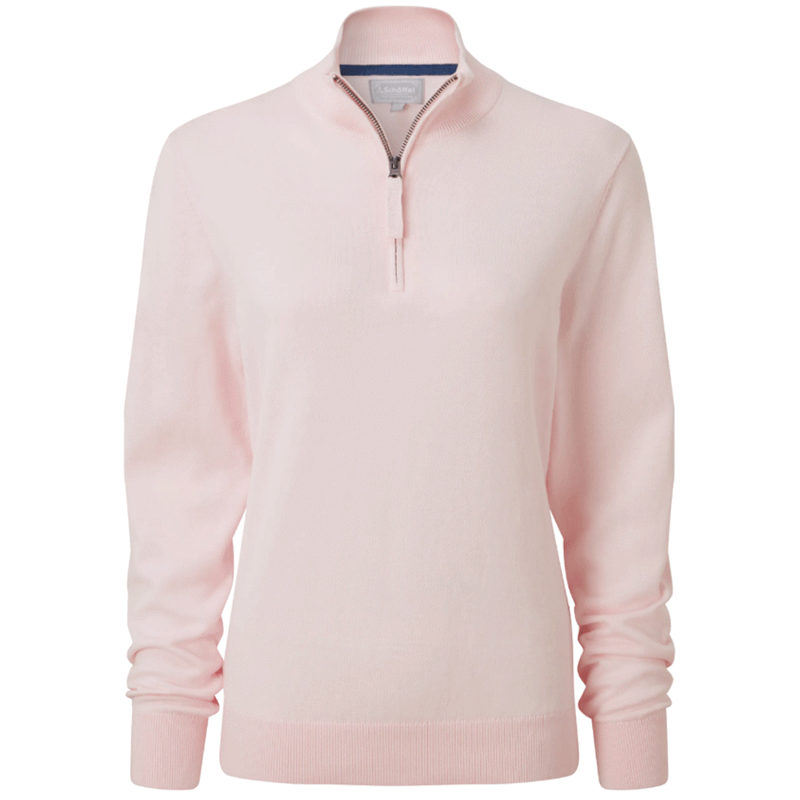 Schoffel Country Polperro Pima Quarter Zip Jumper in Blush-1