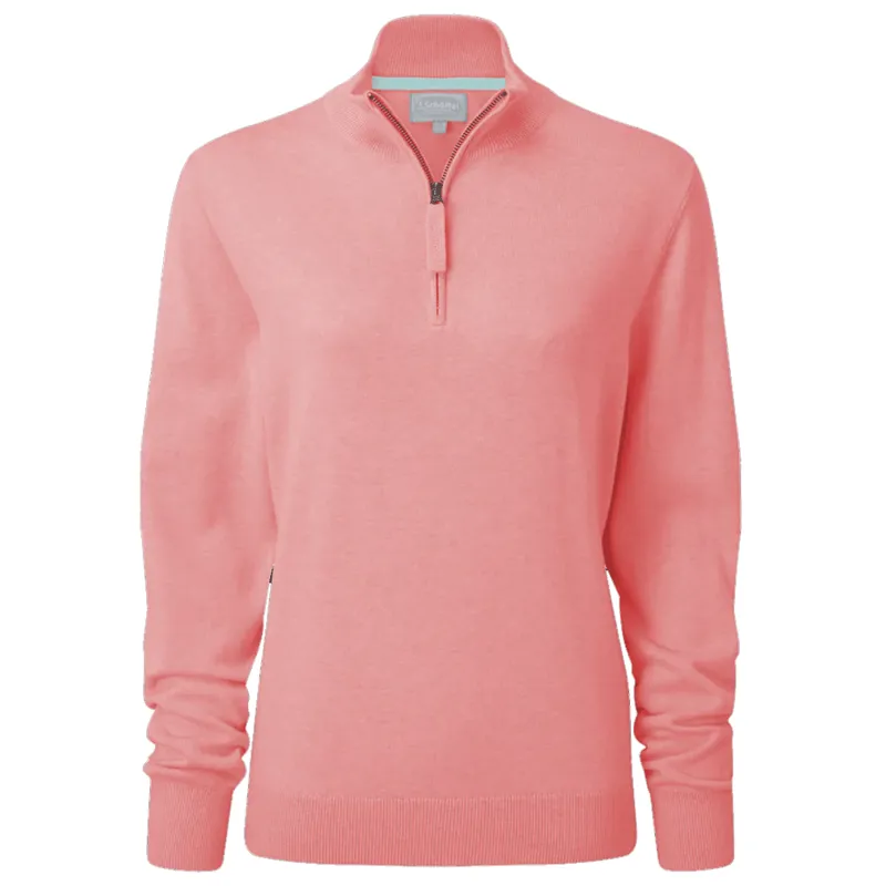 Schoffel Country Polperro Pima Quarter Zip Jumper in Flamingo