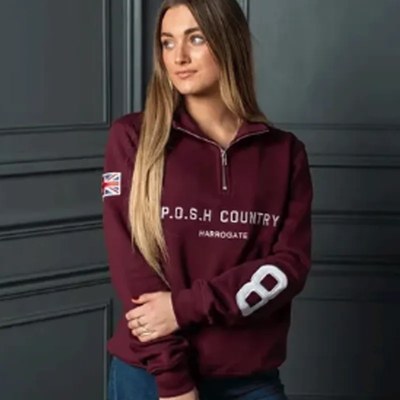 POSH Country Tidal Quarter Zip Jumper Ruby Port