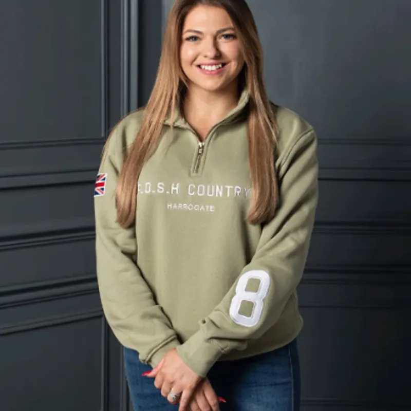 POSH Country Tidal Quarter Zip Jumper Mooreland Grene