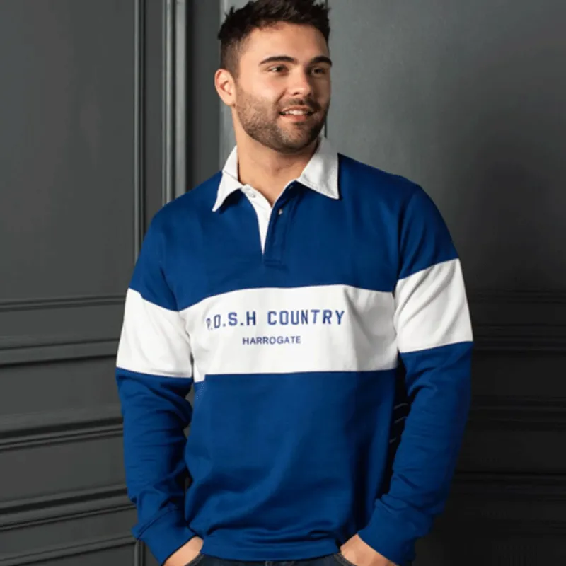 POSH Country Alpha Rugby Shirt Blue White
