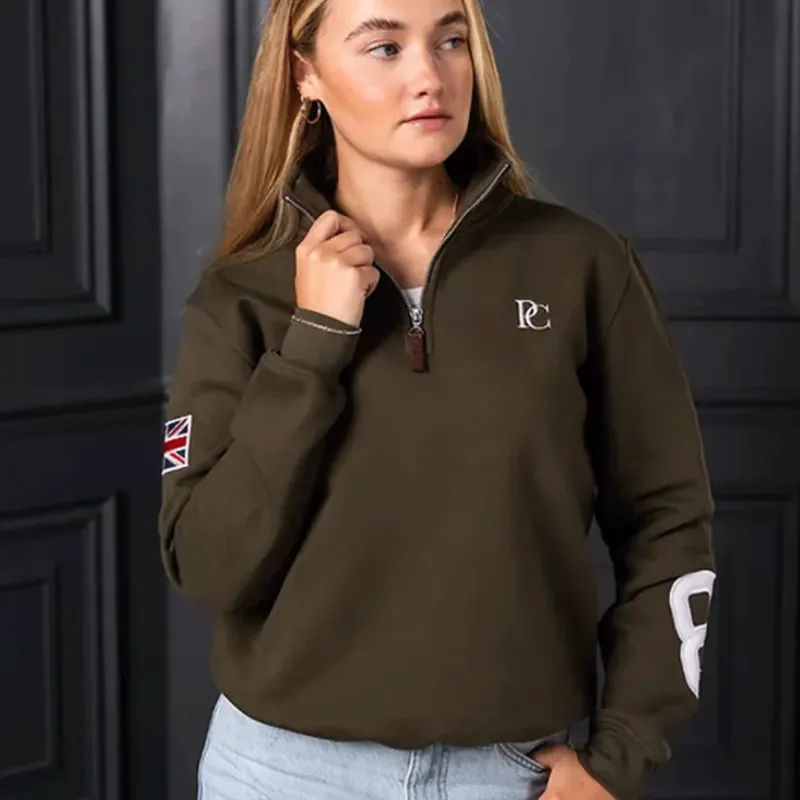 POSH Country Tidal Quarter Zip Monogram Keswick Green