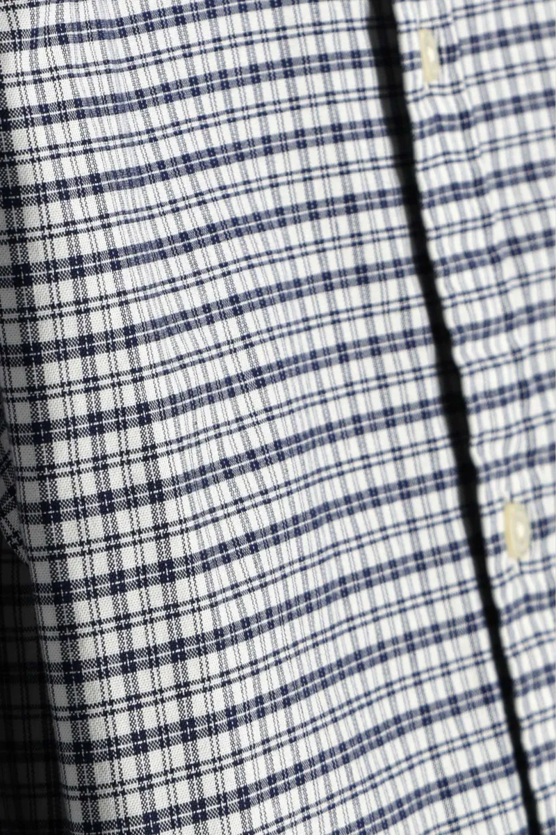 Gant Slim Stretch Oxford Check Shirt in Persian Blue-4