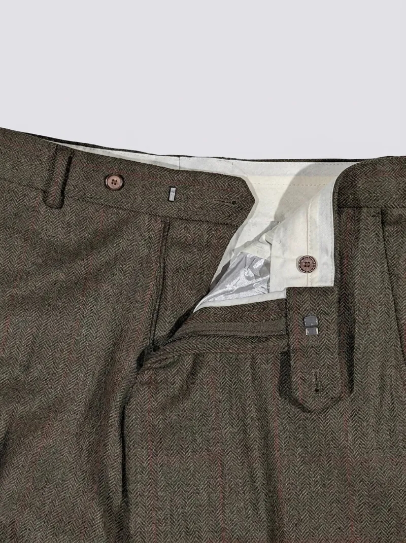 Gurteen Dumfries Tweed Trouser in Olive-2