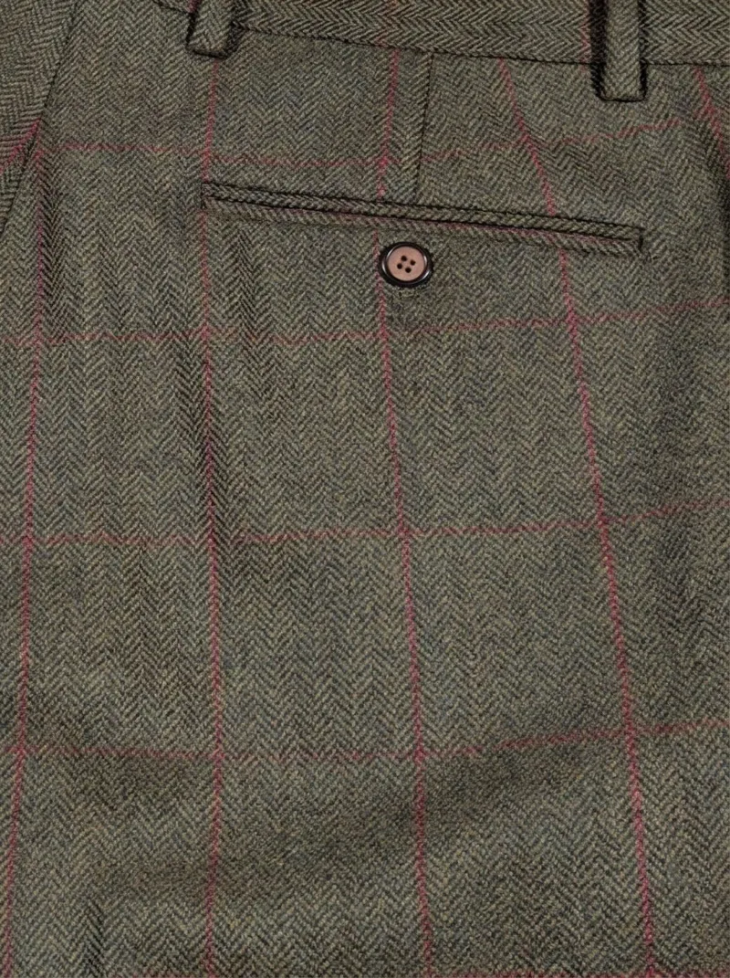 Gurteen Dumfries Tweed Trouser in Olive-3