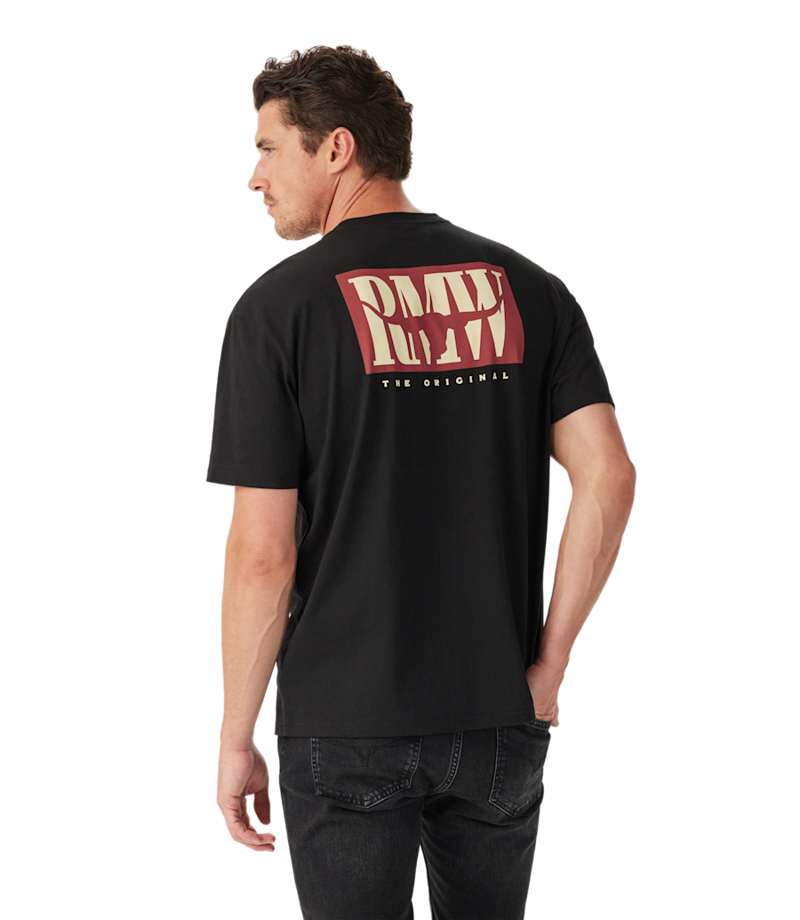 R M Williams Branded T-Shirt in Black-4