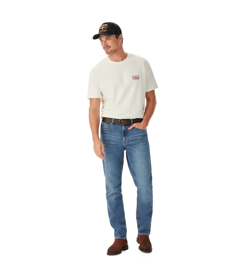 R M Williams Branded T-Shirt in White-3