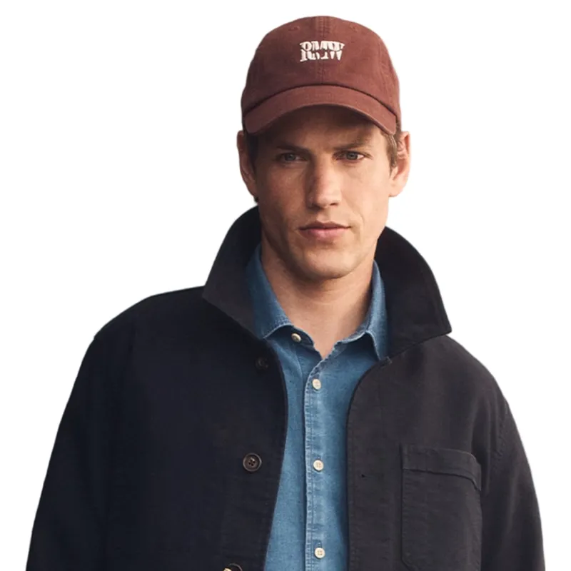 R M Williams Branded Twill Cap in Black Apple-2