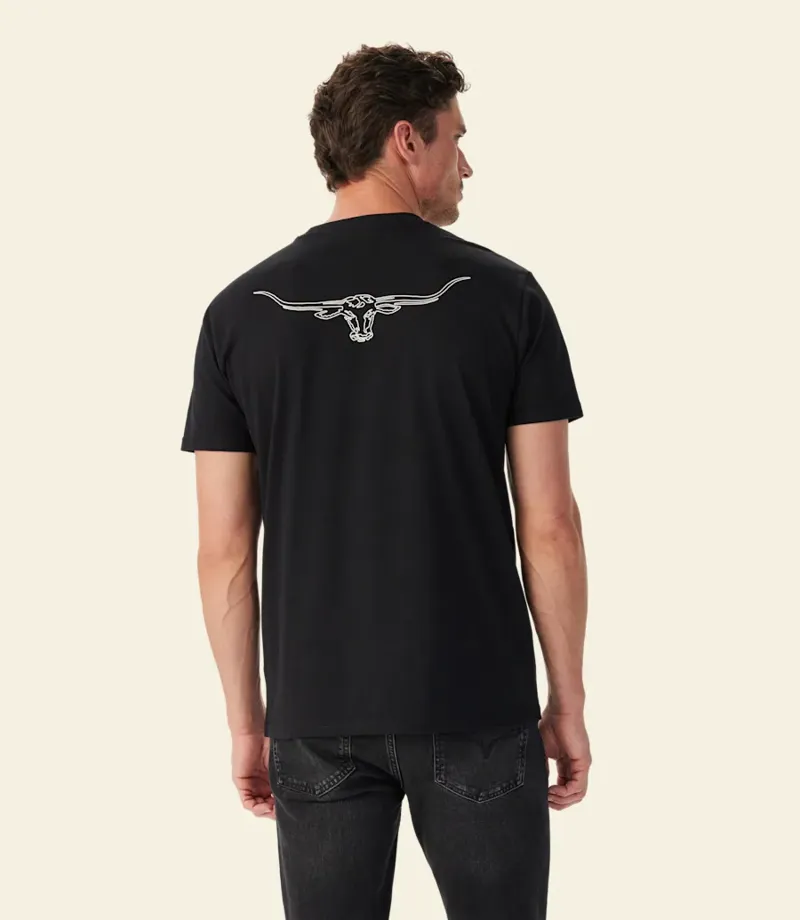 R M Williams Byron T-Shirt in Black-4
