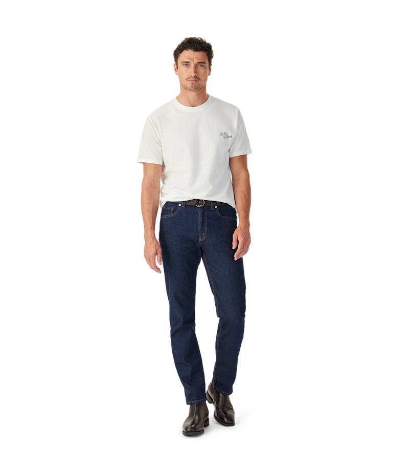 R M Williams Byron T-Shirt in White-3