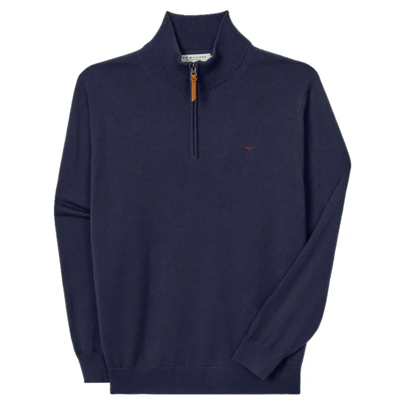 R.M. Williams Ernest Merino 1/4 Zip Knit in Navy