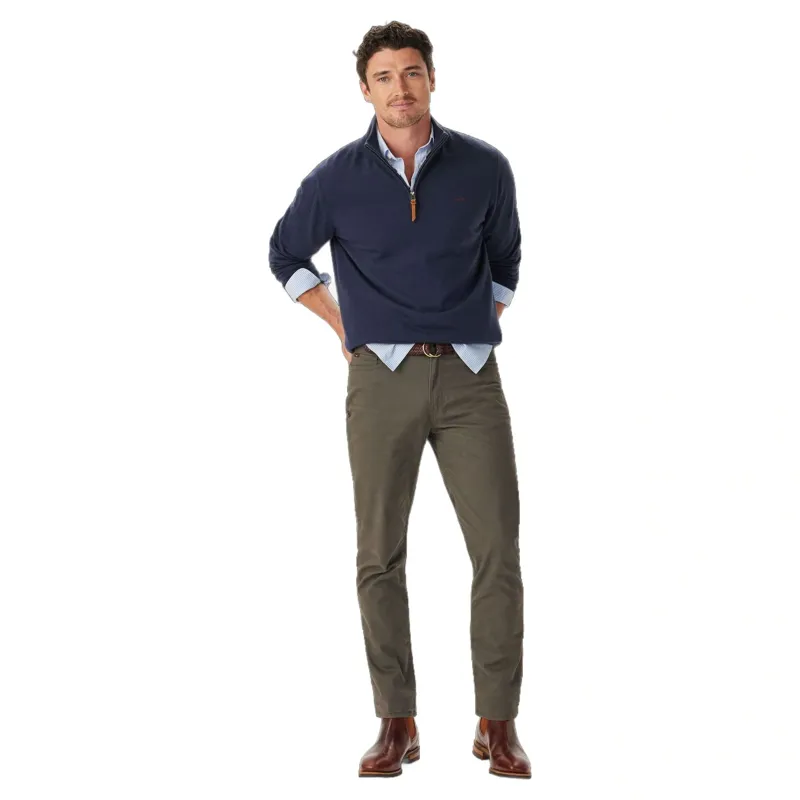 R.M. Williams Ernest Merino 1/4 Zip Knit in Navy-2