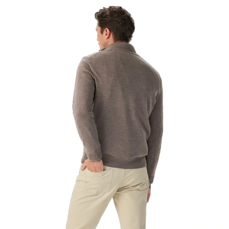 R.M. Williams Ernest Merino 1/4 Zip Knit in Nutmeg-3