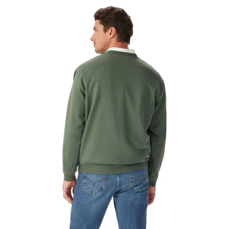 R M Williams Heritage Crew Sweatshirt in Spruce Green-3