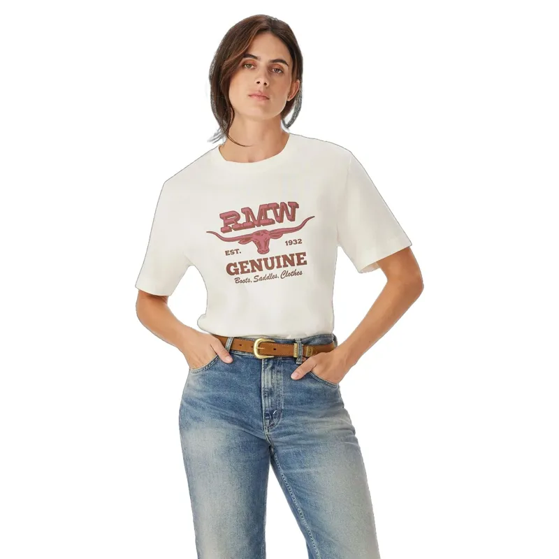 R M Williams Louth T-Shirt in White-1