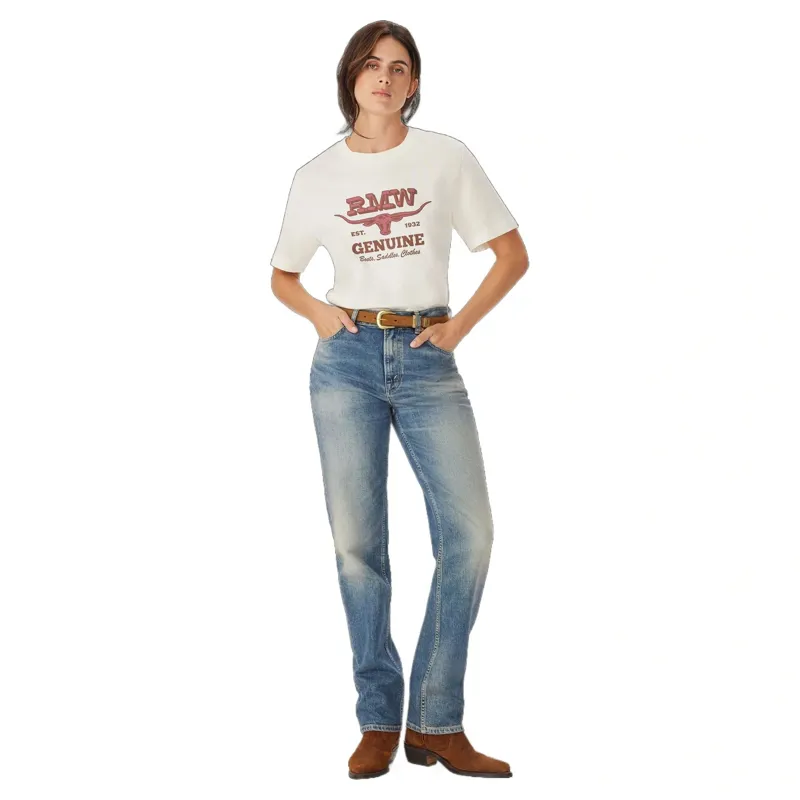 R M Williams Louth T-Shirt in White-2