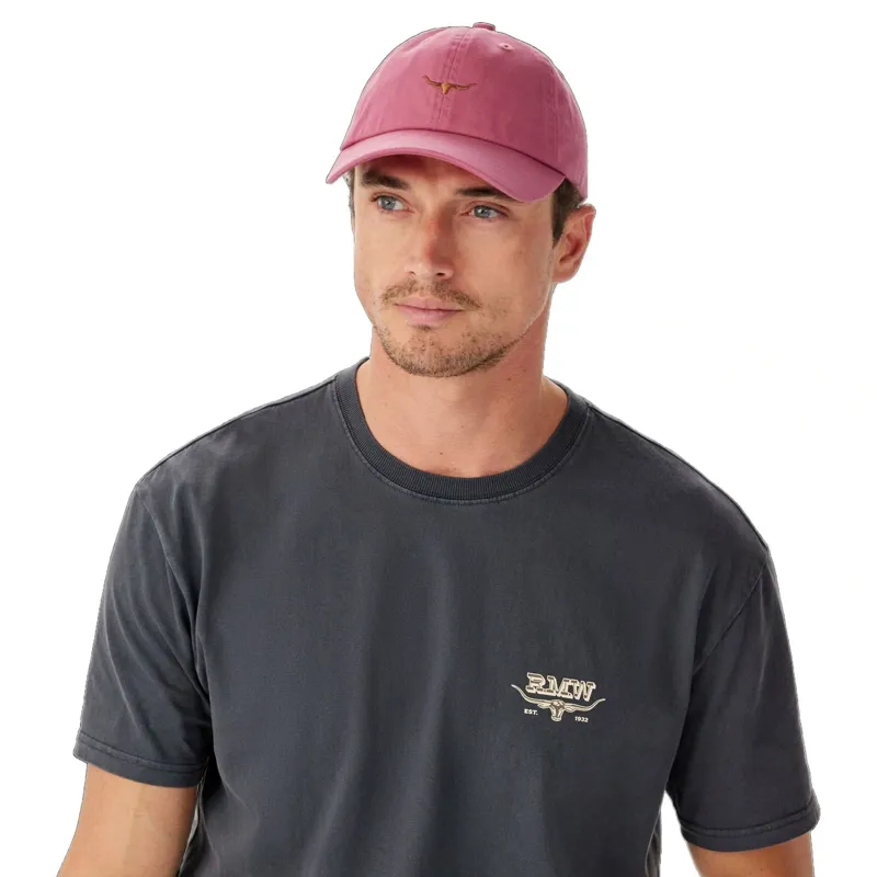 R M Williams Mini Longhorn Twill Cap in Fuchsia-2