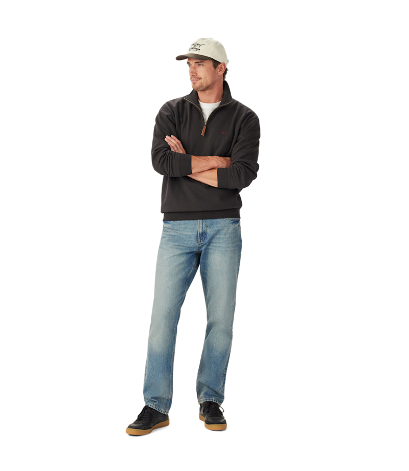 R M Williams Mulyungarie 1/4 Zip Sweatshirt in Charcoal-2