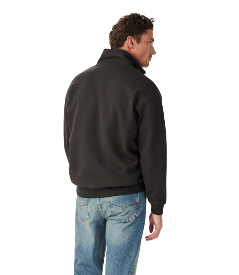 R M Williams Mulyungarie 1/4 Zip Sweatshirt in Charcoal-3