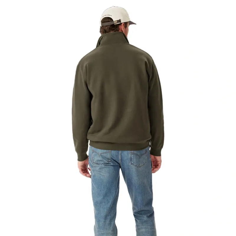 R M Williams Mulyungarie 1/4 Zip Sweatshirt in Fatigue-3
