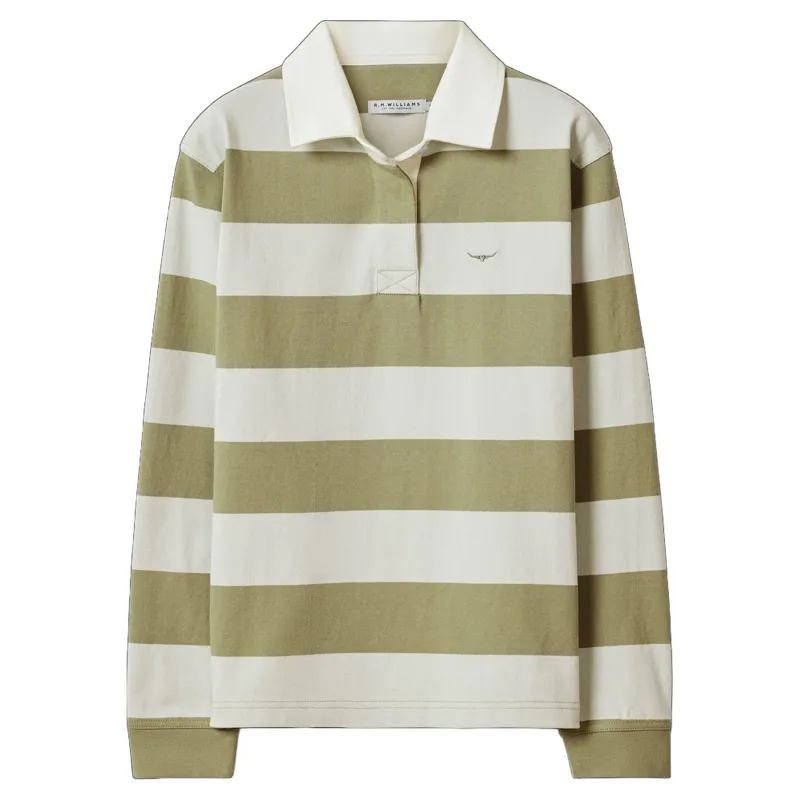 R M Williams Narran Stripe Panel Rugby in Lichen