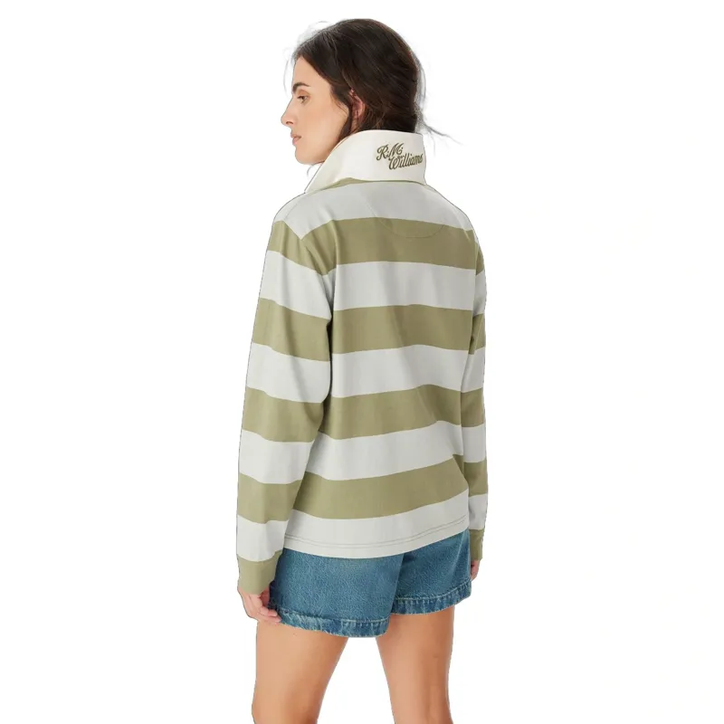 R M Williams Narran Stripe Panel Rugby in Lichen-3