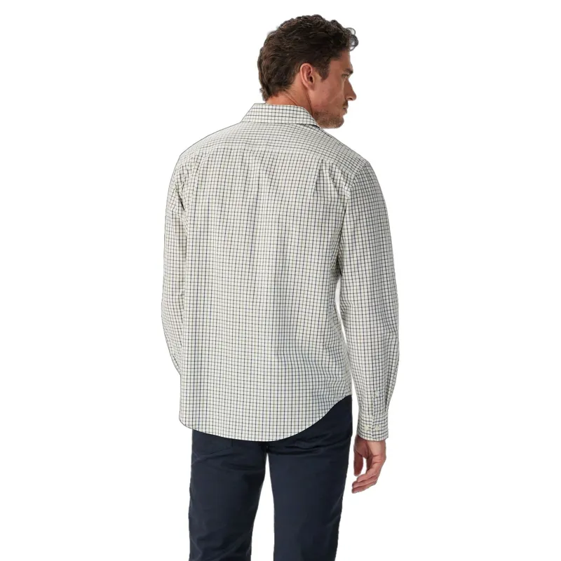 R M Williams Newland Poplin Check Shirt in Moss-3