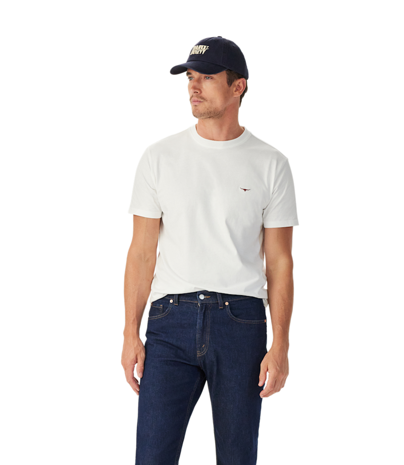 R M Williams Parson T-Shirt in White-1