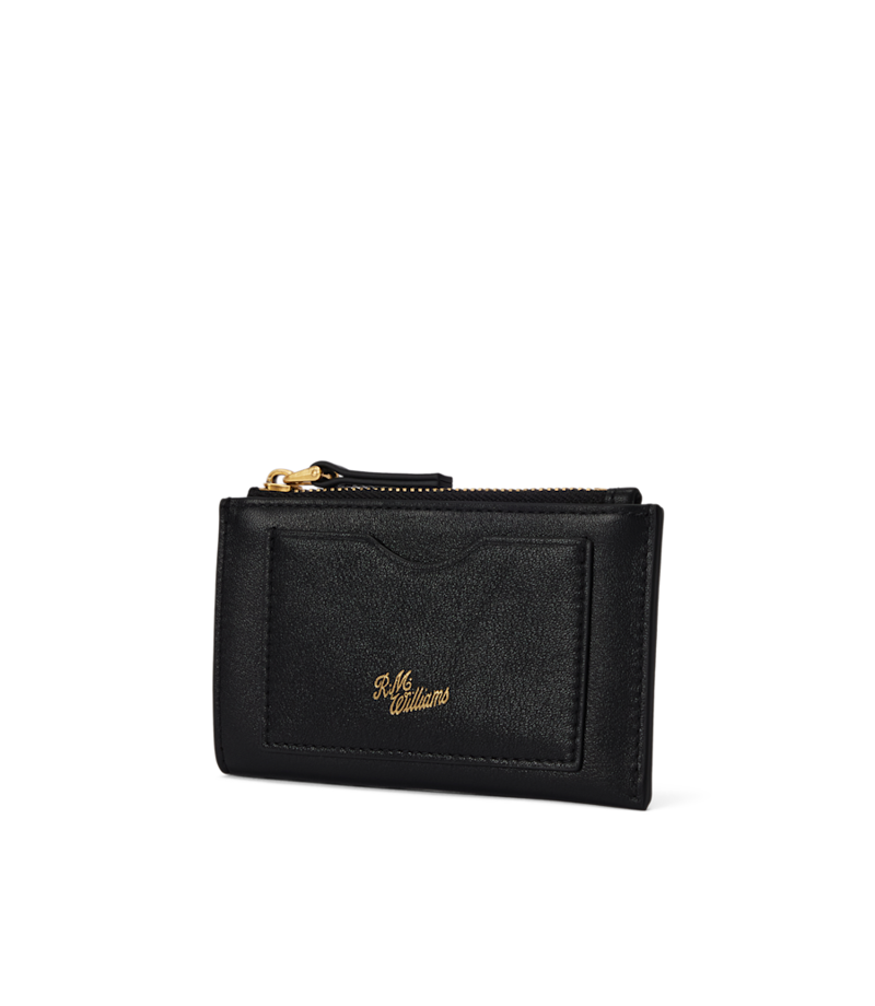 R M Williams Ranger Card Holder with Zip in Black-1
