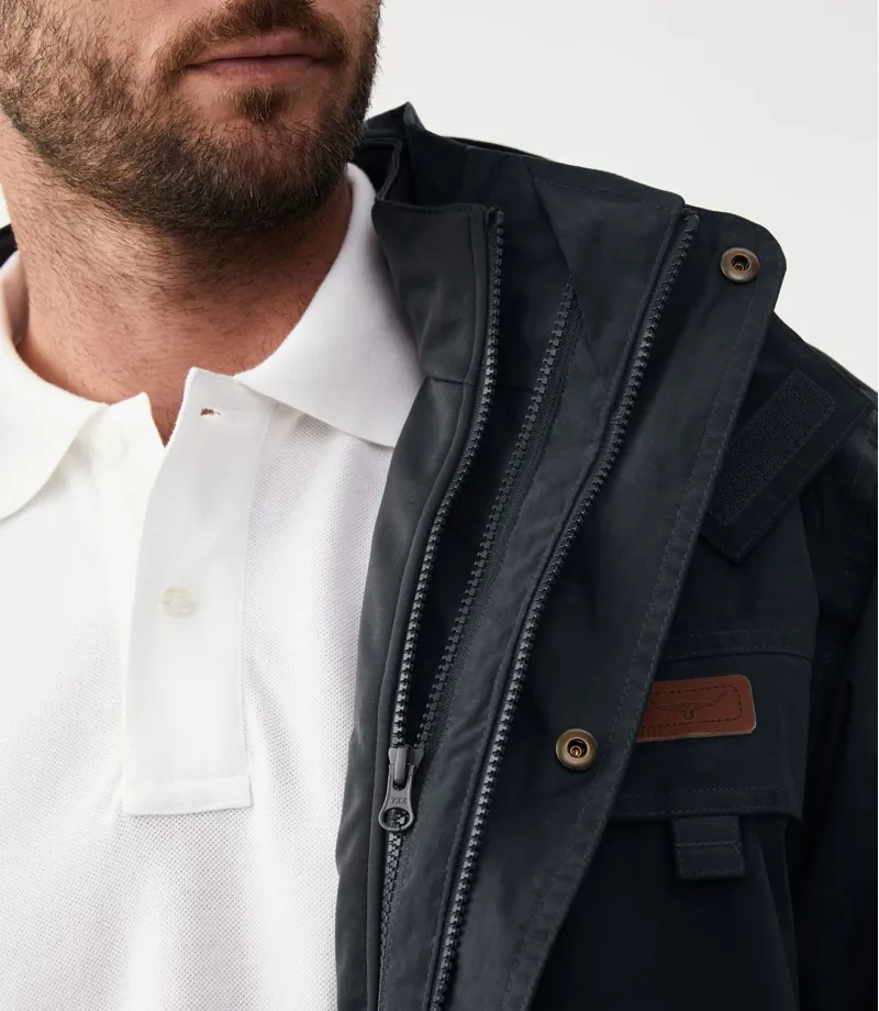 R M Williams Rockley Jacket in Navy Ironbark-5