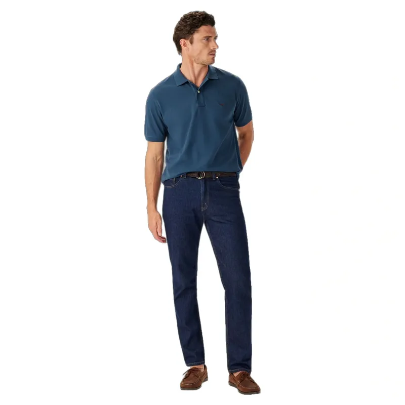 R M Williams Rod Polo in Ensign Blue-1