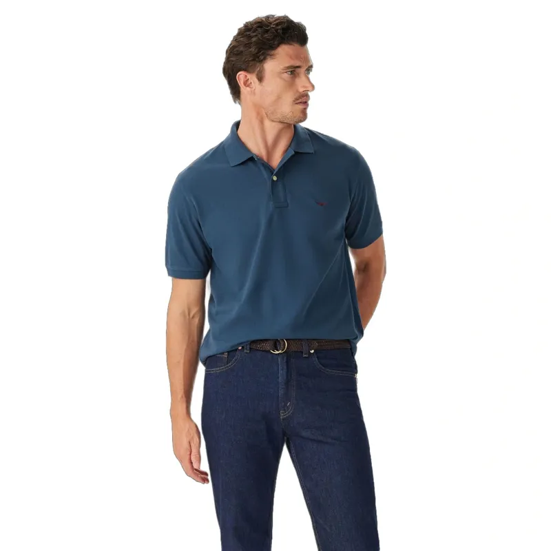 R M Williams Rod Polo in Ensign Blue-2