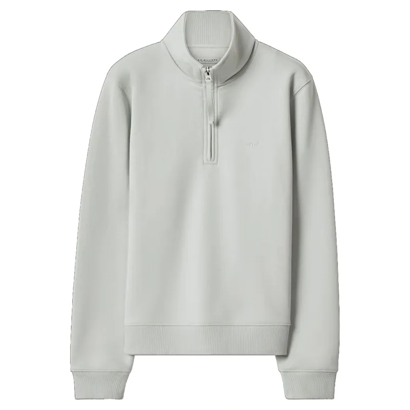 R M Williams Trickett 1/4 Zip Sweatshirt in Salt
