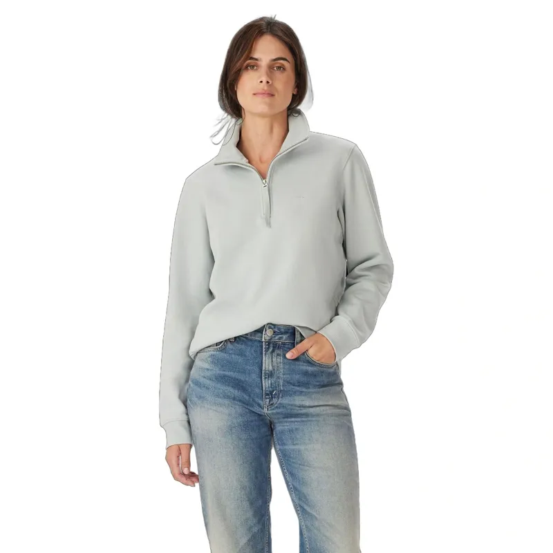 R M Williams Trickett 1/4 Zip Sweatshirt in Salt-1