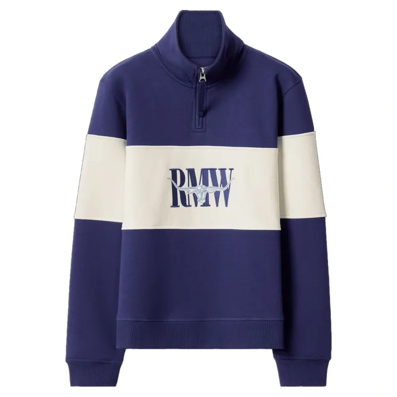 R M Williams Trickett Panel Sweatshirt in French Navy