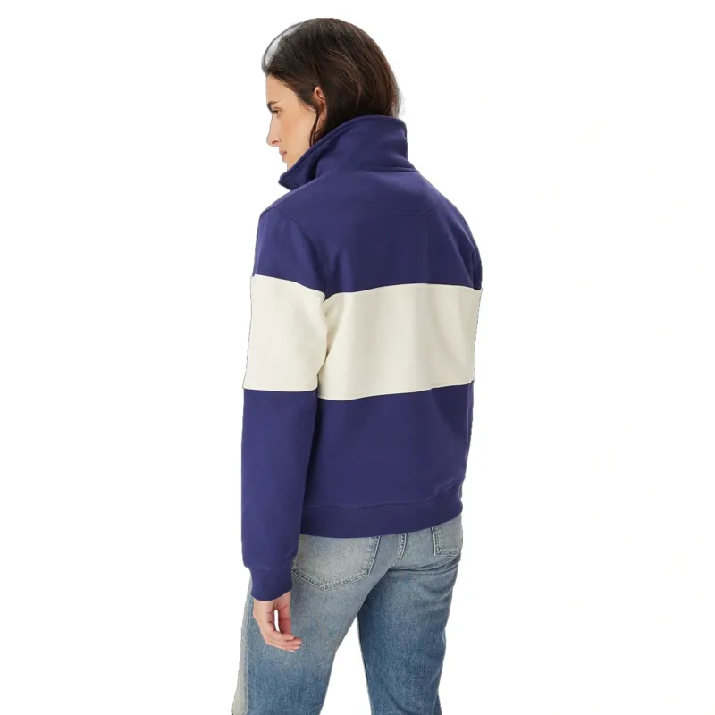R M Williams Trickett Panel Sweatshirt in French Navy-2