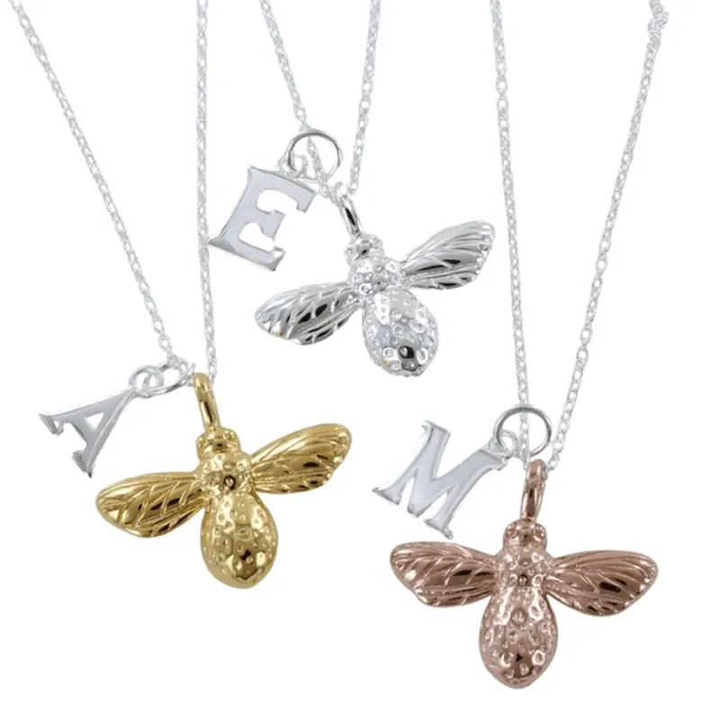 Reeves and Reeves Bumble Bee Sterling Silver Necklace in Gold