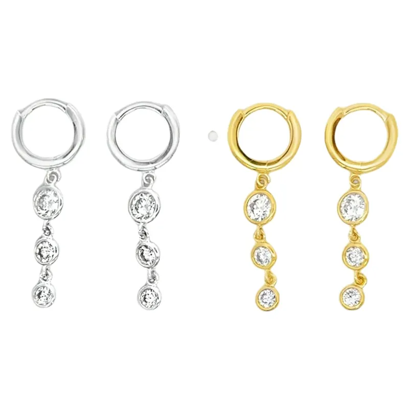 Reeves and Reeves Helena Hoop Drop Earrings in Silver