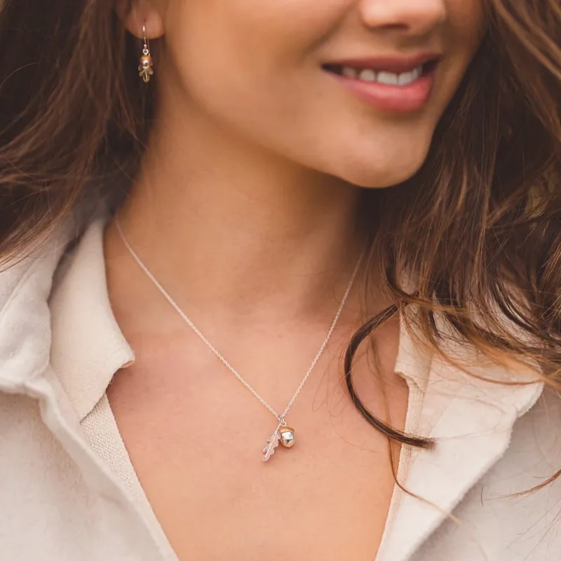 Reeves and Reeves Oak Leaf and Acorn Sterling Silver Necklace-2