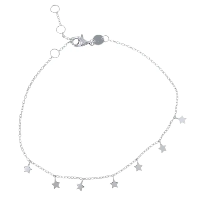 Reeves and Reeves Starry Sterling Silver Charm Bracelet in Silver