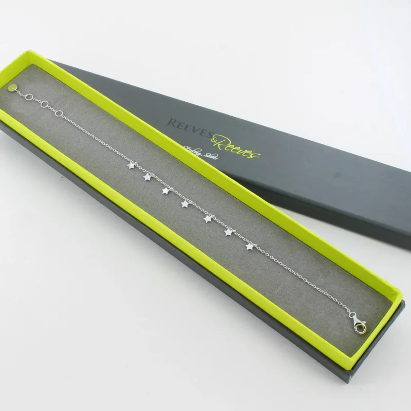 Reeves and Reeves Starry Sterling Silver Charm Bracelet in Silver-1