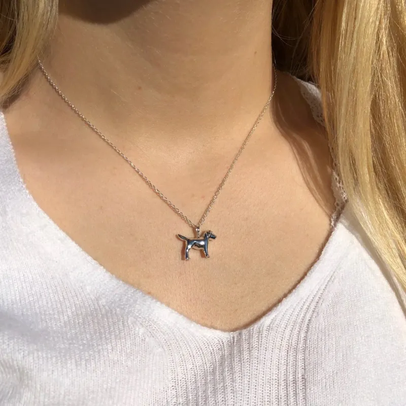 Reeves and Reeves Sterling Silver 3D Dog Necklace in Silver-2
