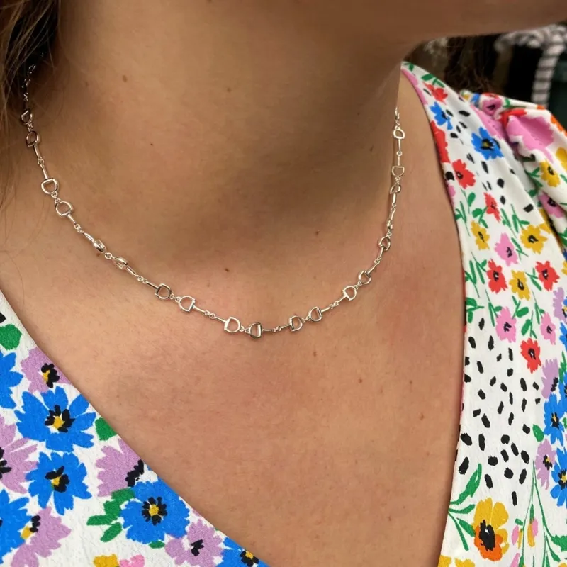 Reeves and Reeves Sterling Silver Continuous Snaffle Necklace Silver-2