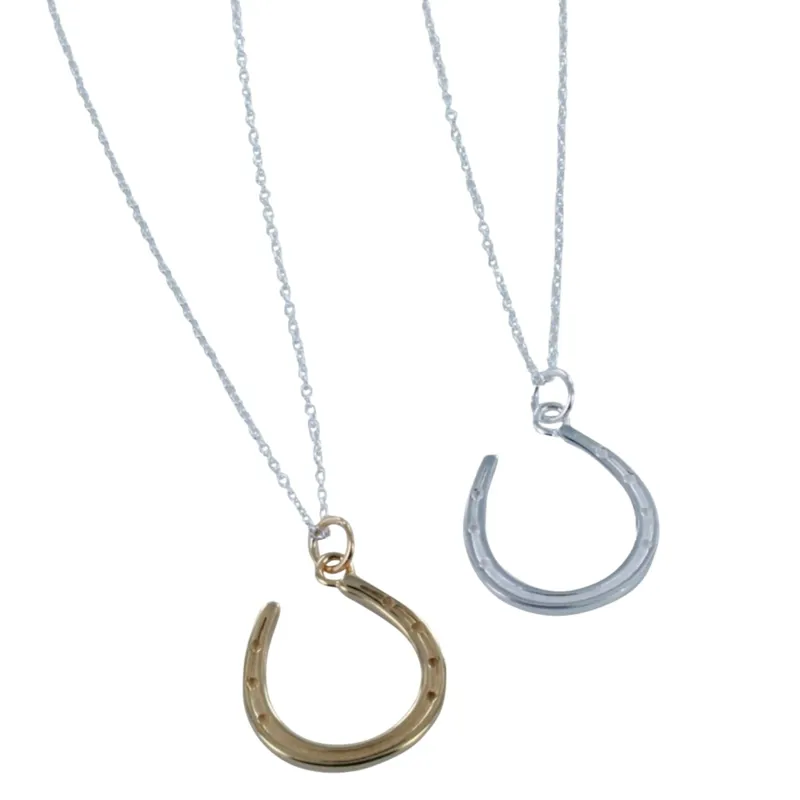 Reeves and Reeves Sterling Silver Horseshoe Necklace in Gold