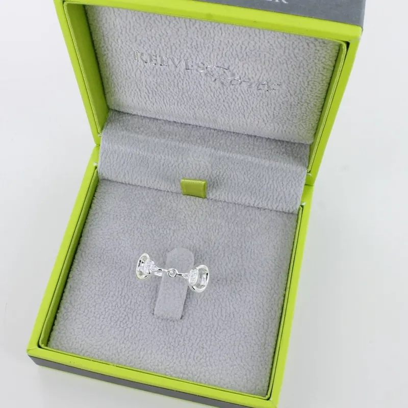 Reeves and Reeves Sterling Silver Pave Snaffle Ring-1