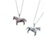 Reeves and Reeves TBD Sterling Silver Origami Horse Necklace Rose Gold