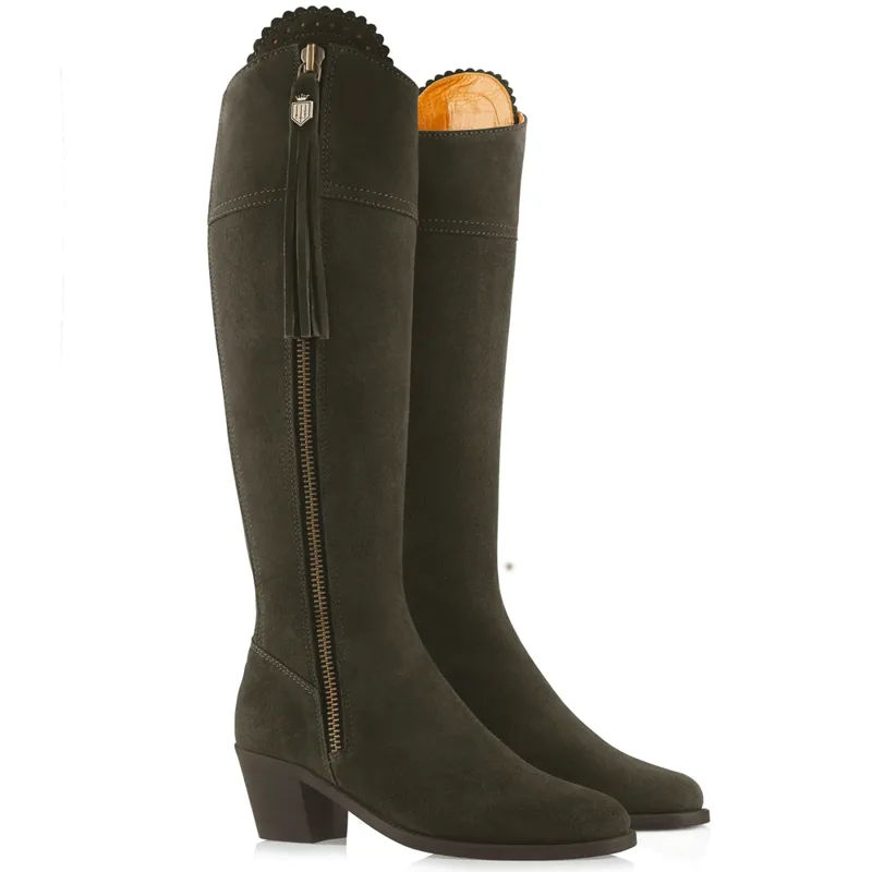 Fairfax and Favor Womens Heeled Regina Moss Green Suede