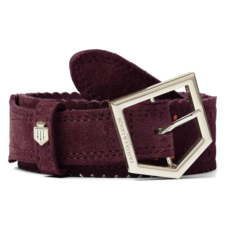 Fairfax and Favor Regina Belt Plum Suede
