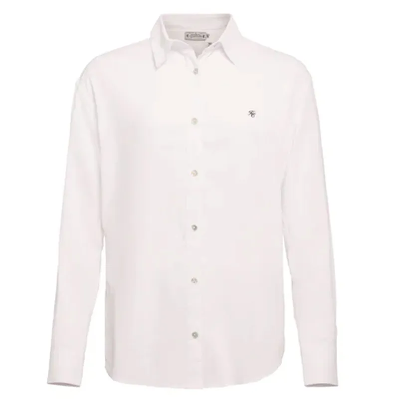 Holland Cooper Relaxed Fit Linen Shirt Optic White