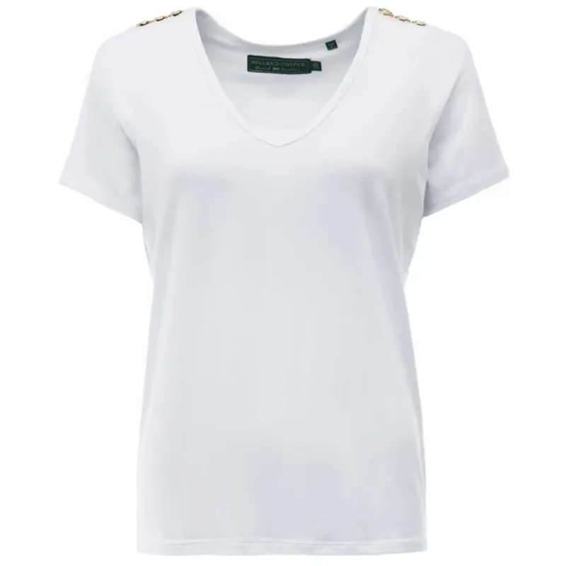 Holland Cooper Relax Fit V-Neck Tee White